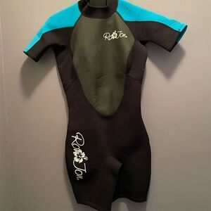 Ron Jon Women's Short Sleeve Wetsuit Size 10 Multicolor Color Block